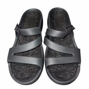 NEW Skechers Foamies Black Arch Fit Ascend Sweet Pea Slide Sandals Shoes size 10